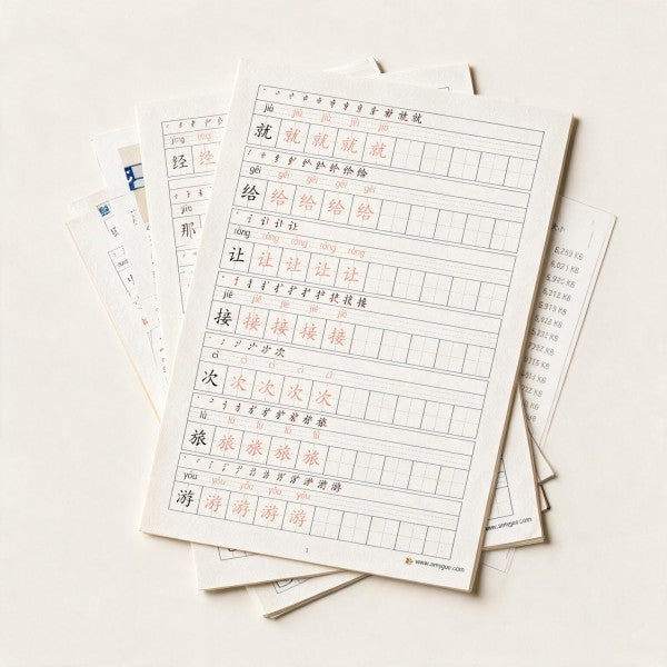 HSK 3.0 Level 2 Chinese Character Tracing Copybook PDF | Matches New HSK Course 2