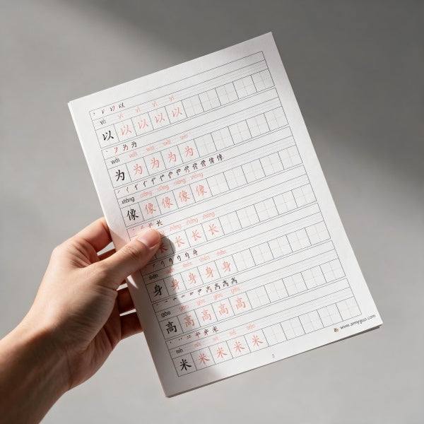 HSK 3.0 Level 3 Chinese Character Tracing Copybook PDF | Matches New HSK Course 3
