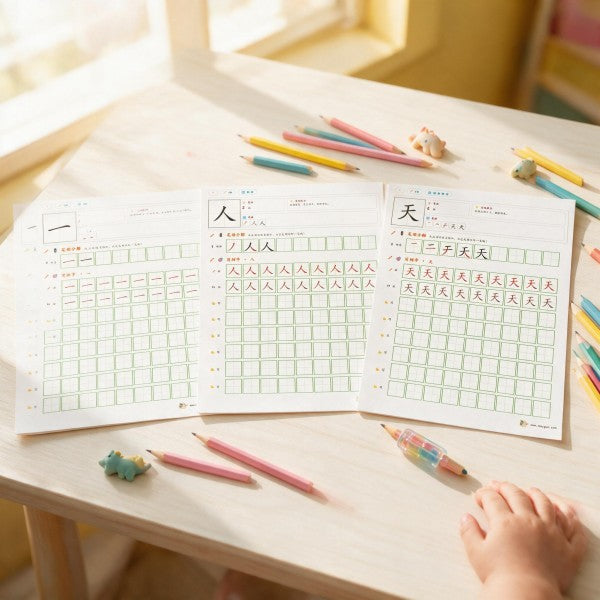 50 Frequently Used Chinese Characters Handwriting Workbook | Tracing Practice for Kids