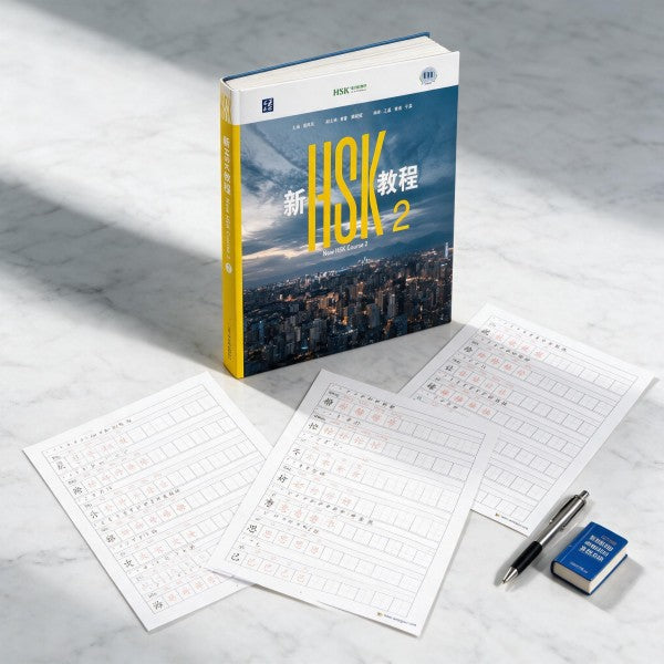 HSK 3.0 Level 2 Chinese Character Tracing Copybook PDF | Matches New HSK Course 2